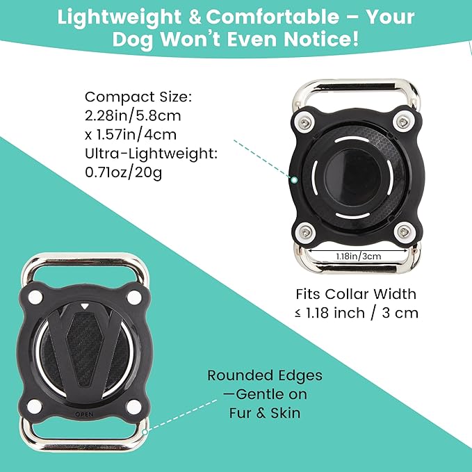 Waterproof Dog Collar Holder for Airtag Pink – Ultra-Durable, Shockproof Case for Pets Compatible with Apple AirTag(Not Included), Anti-Loss Tracker Cover for Dogs & Cats