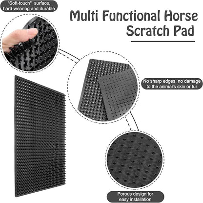2 Pack Large Livestock Scratching Brush Horse Scratching Post Pad, Horse Cow Scratching Post for Grooming, 21.65" x19.68" Horse Scratcher Brush for Cattle Horse Cow Dogs Pigs