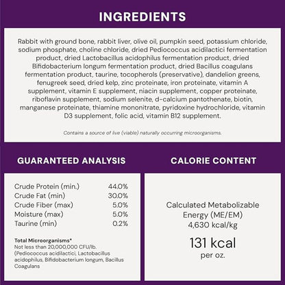 Stella & Chewy's Freeze-Dried Raw Cat Dinner Morsels - Premium Rabbit Recipe with 98% Responsibly-Sourced Meat & Organs - Natural Grain-Free Cat & Kitten Food - Made in USA - 8 oz