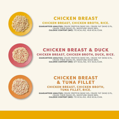 Applaws Natural Wet Canned Cat Food, Limited and Natural Ingredients, High Protein with No Artificial Additives, Chicken Selection Variety Pack in Broth (12 x 2.47oz Cans)