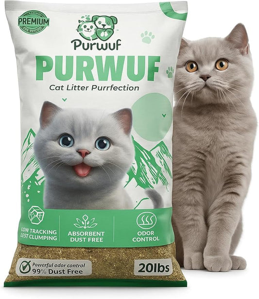 Premium Clumping Cat Litter, for All Types of Cats – 99% Dust Free, Strong Odor Control, Fast Clumping, Low Tracking Natural Clay Litter - 20lbs Bag