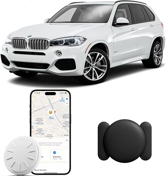 GPS Tracker for Vehicles, 1PCS Real Time Tracker Device for Vehicles, Magnetic Car Tracker, Work with Find My (iOS Only), No Monthly Fee, Car Tracker Device Hidden for Cars Kids Dogs, Waterproof
