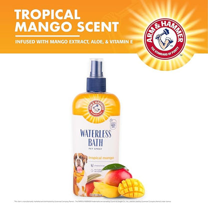 Arm & Hammer for Pets Waterless Bath Spray for Dogs Baking Soda, Mango Scent | Professional Quality Dog Grooming Spray, Free of Sodium Lauryl Sulfate & Parabens, 8 Fl Oz - 6 Pack