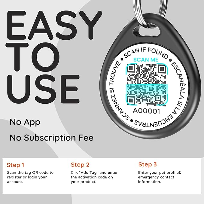 American Flag Dog ID Tag, Patriotic QR Code Dog Tags for 4th of July Independence Day & USA 250th Anniversary, Personalized Anti-Lost Pet Name Tag for Small Medium Large Dogs Cats