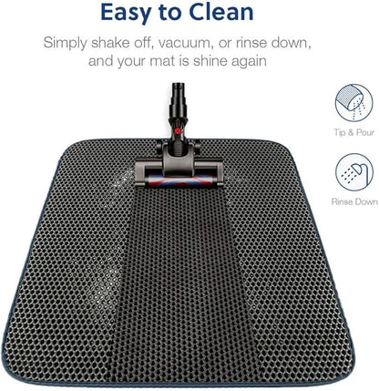 WePet Cat Litter Mat, Kitty Litter Trapping Mat, Honeycomb Double Layer Mats, No Phthalate, Urine Waterproof, Easy Clean, Scatter Control, Catcher Litter Tray Box Rug Carpet
