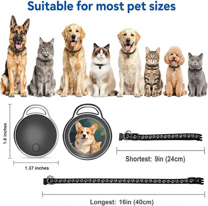 GPS Tracker for Dogs/Cats, Real-Time Tractive GPS Dog Tracker Device | Dog/Cat Tracker Pet Location Tracking with Collar, No Monthly Fee/No SIM Card, Works for iOS Find My, IP68 Waterproof