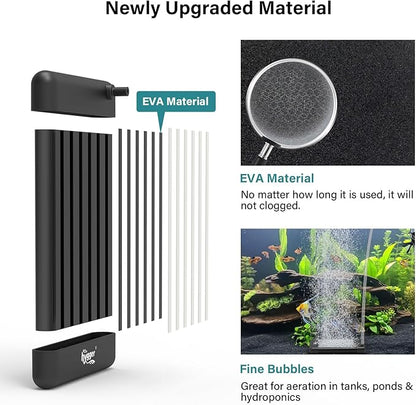 hygger Fish Tank Bubbler, Aquarium Air Stone with Special EVA Material, Air Bubbler for Nano Air Pump Fish Tank Small Bucket and Hydroponics