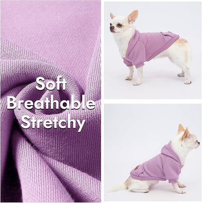 1 Pack Dog Hoodie Warm Hood Dog Sweater Cold Weather Small Dogs Sweatshirt Comfort Pet Clothes for Small Medium Dogs with Pockets Cats Chihuahua Clothes for Male Female Girl Boy Sporty Daily Wear