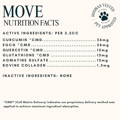 Move Joint Health Dog Supplement with Bovine Collagen - Sooth Pain from Inflammation and Support Dog's Immune System with Antioxidants (Large/X-Large Breed)