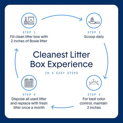 Boxie® Probiotic Unscented Crystal Cat Litter, 40-Day Odor Control, 18lb (3 Pack of 6lb Bags), Non-Clumping, Dust-Free, Lightweight