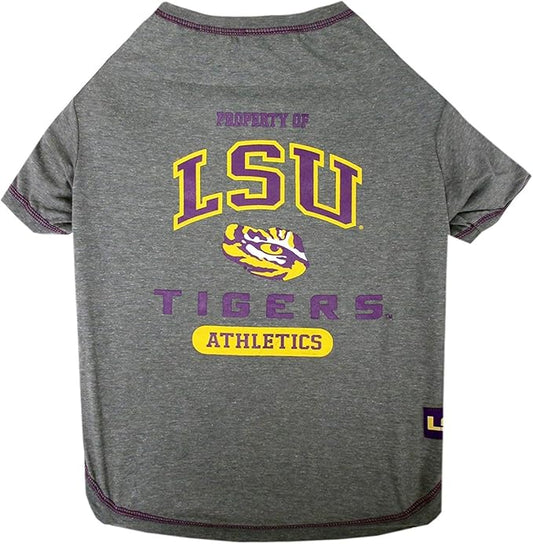 Pets First Collegiate LSU Tigers Dog T-Shirt, X-Large. - Licensed Shirt for Pets Team Colored with Team Logos.- Premium Stretchable Materials for The Comfrot of Your Dog & Cat.