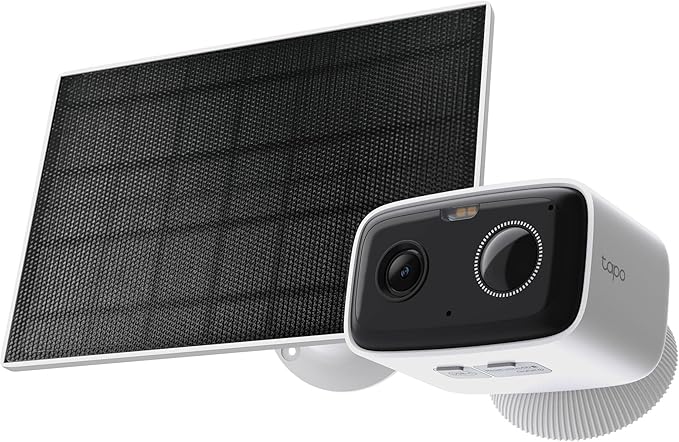 Tapo TP-Link C400 KIT Outdoor Battery Camera w/Solar Panel Base, Wireless, 1080P, Free Person/Vehicle Detection, SD/Cloud Storage, Color Night Vision, No Hub Needed, Works w/Alexa