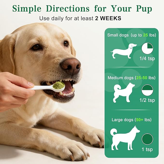 Dog Dental Powder with 750,000,000 CFU Probiotics, Advanced Dog Teeth Cleaning Powder to Reduce Plaque & Tartar, Dental Care for Dogs, Breath Freshener & Teeth Cleaning Made Easy for All Dogs