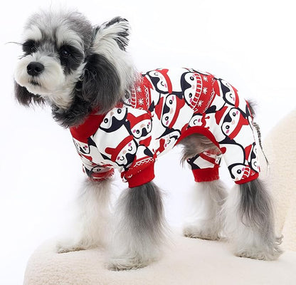 XPUDAC 4 Pack Dog Pajamas Cute Soft Dog Clothes for Small Medium Dogs Boy Girl Stretchy Pjs Jammies Outfit Puppy Onesies, Small