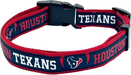 NFL PET Collar Houston Texans Dog Collar, Medium Football Team Collar for Dogs & Cats. A Shiny & Colorful Cat Collar & Dog Collar Licensed by The NFL