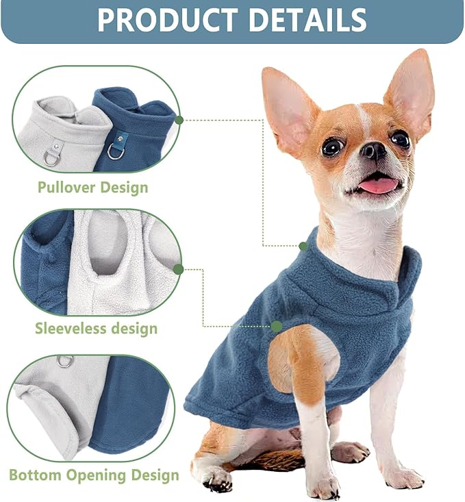 XXXL Dog Sweater, 2 Pack Large Dog Sweater Winter Warm Pet Fleece Sweater Thick Clothes Pullover Dog Sweatshirt Coat,XXXL (37-49lbs)