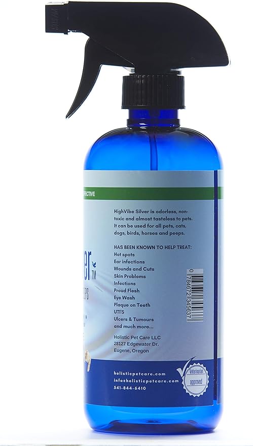 Holistic Pet Care Colloidal Silver for Dogs, Cats, Horses & Birds – 20 PPM Wound Care, Hot Spot Treatment, Skin Relief & Immune Support – All-Natural Pet Colloidal Silver Solution, Spray Bottle (16oz)