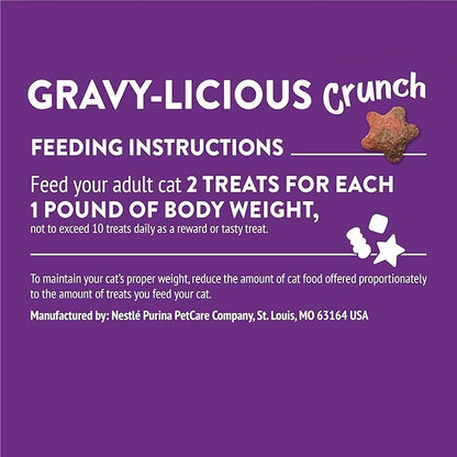Purina Friskies Cat Treats, Party Mix Gravy-licious Crunch Turkey and Gravy Flavors - (Pack of 6) 6 oz. Pouches