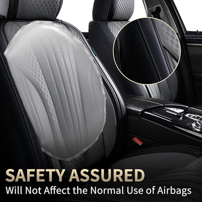 FLORICH Car Seat Covers, Premium Leatherette Car Seat Covers Front Seats, Automotive Vehicle Seat Cushions, Waterproof Seat Protectors for Sedans Cars SUV Trucks, Black&Gray