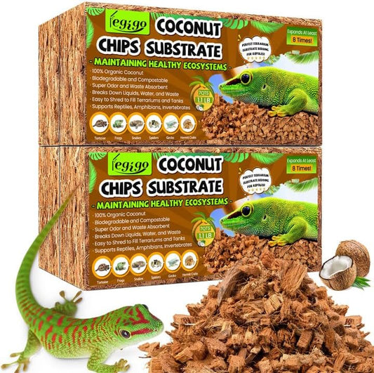 Legigo 4 Pack Coconut Husk for Reptiles, Natural Coconut Fiber Substrate