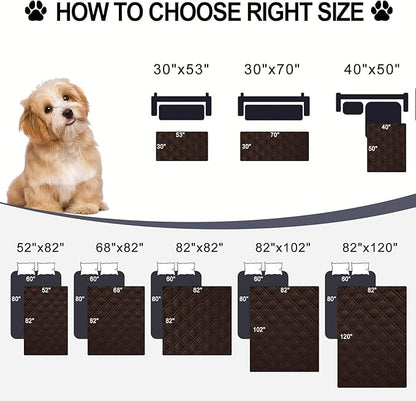 Smiry Reversible Waterproof Couch Covers for Sofa, Washable Dogs Couch Covers for 3 Cushion Sofa Pet Friendly, Water Resistant Furniture Protector Slipcover, Geometric (82"x102", Chocolate/Dark Grey)