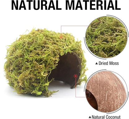 Hamster Hideout - Large, Natural Moss, Handcrafted for Syrian Hamsters, Rats & Guinea Pigs, Safe & Eco-Friendly