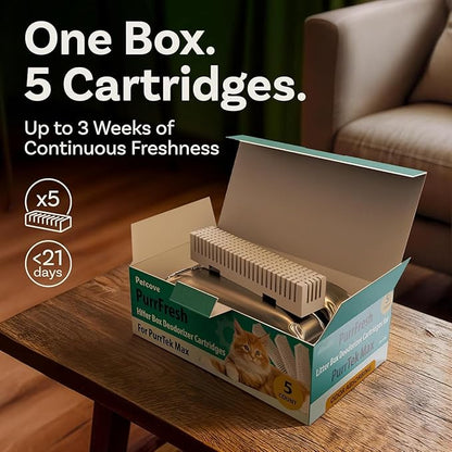 Petcove Cat Litter Box Liners, Carbon Litter Deodorizers Bundle For PurrTek Max & Light| Drawstring Bags for Automatic & Self-Cleaning Litter Boxes | Unscented (PurrTek Max Accessories)