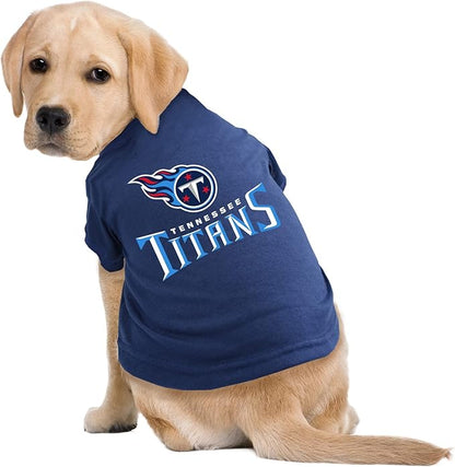 Littlearth NFL Tennessee Titans Pet T-Shirt, Team Color, X-Large