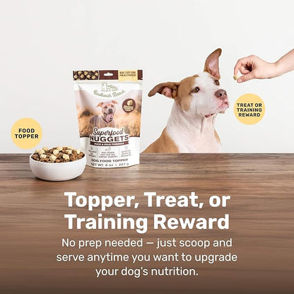 BADLANDS RANCH Superfood Nuggets – Freeze-Dried Raw Dog Treat & Food Topper, Nutrient-Dense Duck & Kale Formula, High Protein, No Artificial Additives, 8oz Bags (4-Pack Bundle)