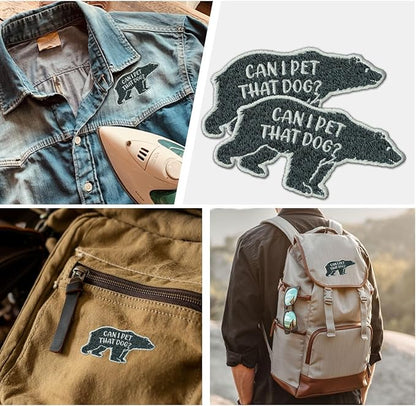 Can I Pet That Dog Patch, Dog Patch Removable Tactical, Can I Pet That Dog Embroidered Patches 3" for Dog Harness, Backpacks, Jackets, Gym Bags, Hats, Clothings