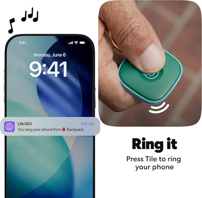 Life360 Tile - Bluetooth Tracker, Keys Finder and Item Locator for Keys, Bags and More. Phone Finder. Both iOS and Android Compatible. 4-Pack (Colors)