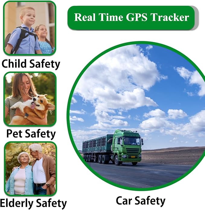 GPS Tracker for Vehicles and Cars,Magnetic GPS Tracker for Car,Real-Time Location Tracking Device,No Subscription,No Monthly Fee,Waterproof Tracker for Kids, Pets and Dogs(GF13)