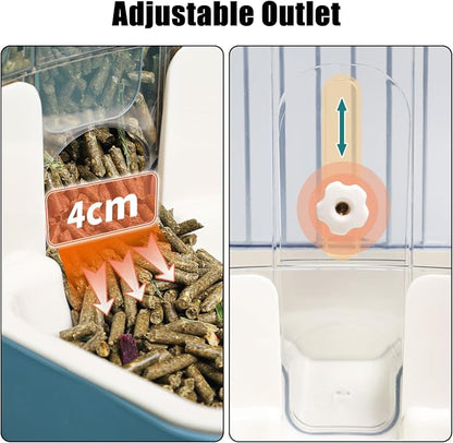 Hanging Automatic Food Dispenser, 27oz Large Capacity Hanging Pet Cage Feeder for Rabbit Bird Chinchilla Hedgehog Guinea Pig Ferret Kitty Puppy (Orange)
