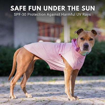 Spark Paws Sunblock Dog T-Shirt, SPF30 Protection, Lightweight Breathable Quick Dry for Dogs with Sensitive Skin - Purple & Pink (Set of 2) - 3XL