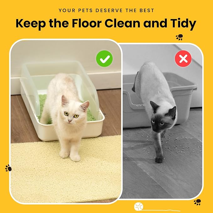 Conlun Cat Litter Mat Litter Trapping Mat, Premium Durable PVC Cute Cat Litter Box Mat, Non-Slip, Less Waste Kitty Litter Mat, Soft on Kitty’s Paws, 24”x 17” cat matts for litter