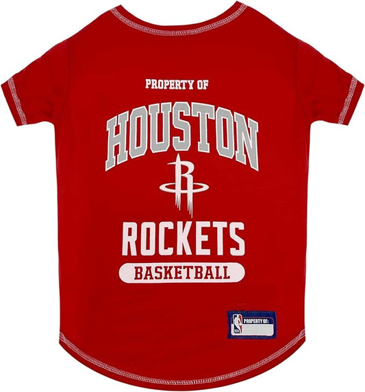 Pets First NBA Licensed Hoodies & T-shirt for Dogs & Cats, Houston Rockets, X-Small