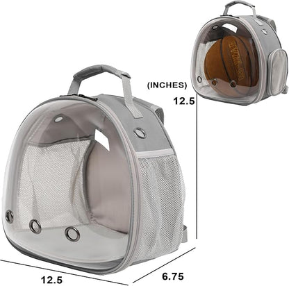 Leopard Gecko Travel Carrier,Bearded Dragon Travel Backpack with Harness and Leash Set,Space Capsule Clear Bubble Window Astronaut Reptile Carrier Backpack, Airline Approved