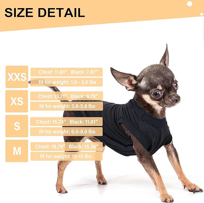 2-Pack Dog Shirts Summer Dog Clothes for Small Medium Dogs Boy, Teacup, Chihuahua, Yorkie, Pug and Cats, Solid Color Pet Tshirts Puppy Clothes, Medium, Black+ Grey