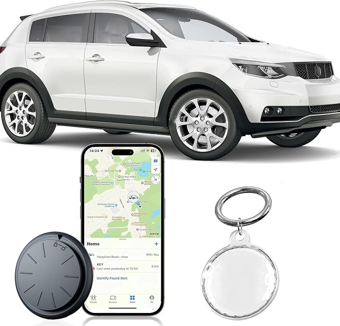 GPS Tracker for Vehicles, 1PCS Mini Hidden Vehicles Tracker with Waterproof Case, Work with Find My (iOS Only), No Monthly Fee Car Tracker