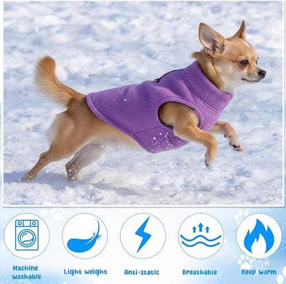 Reginary 10 Pack Small Dog Sweaters Fleece Pet Dog Clothes with Leash Ring Soft Warm Winter Puppy Plaid Shirt(Stylish)