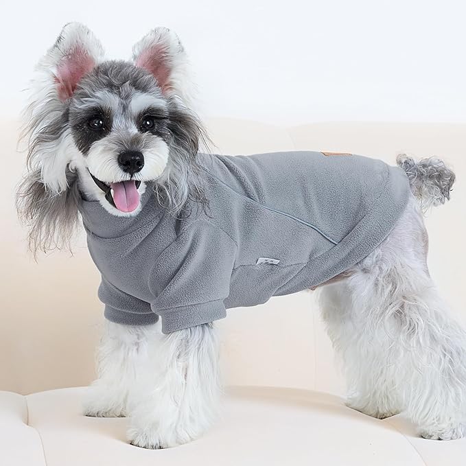 XPUDAC 4 Pack Dog Sweaters Fleece Dog Sweatshirt Winter Pet Clothes for Small Medium Dogs Boy Girl Pullover Puppy Christmas Outfits Cat Apparel, Grey, Blue, Navy, Green, S
