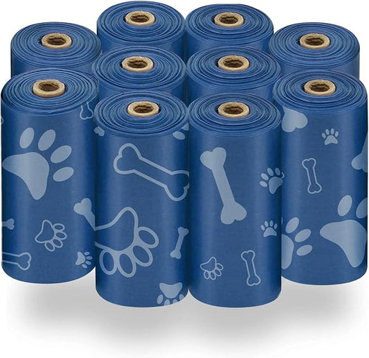 Best Pet Supplies Dog Poop Bags for Waste Refuse Cleanup, Doggy Roll Replacements for Outdoor Puppy Walking and Travel, Leak Proof and Tear Resistant, Thick Plastic - Loyal Blue, 150 Bags