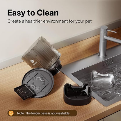PETULTRA Automatic Cat Feeder WiFi- 5Ghz Cat Food Dispenser with APP Remote Control- Auto Pet Feeder for Small Dog Indoor- Easy to Set Up and Clean- Dual Power with Desiccant Bag& Stainless Steel