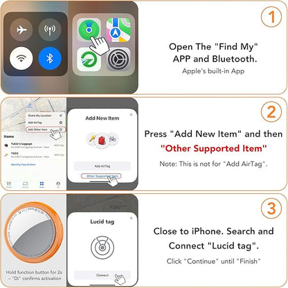 2026 New [Apple MFi Certified] (iOS Only) Tracker Tags-4 Pack, Bluetooth 5.3 GPS Tracker for Apple Find My, Replaceable Battery, 100dB Key Finder and Item Locator for Car, Keys, Luggage, Orange