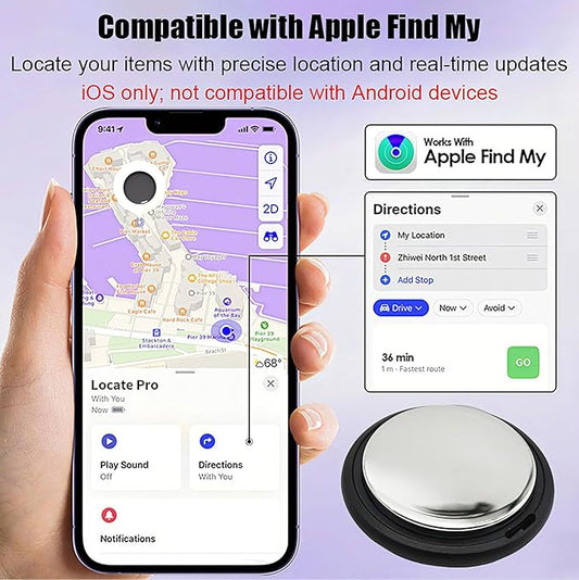 GPS Tracker for Vehicles No Subscription - Hidden Tracker Device for Vehicles, Mini Car Tracker Tag Work with Find My (iOS Only), Tracking Device for Kids, Key, Pet, Luggage