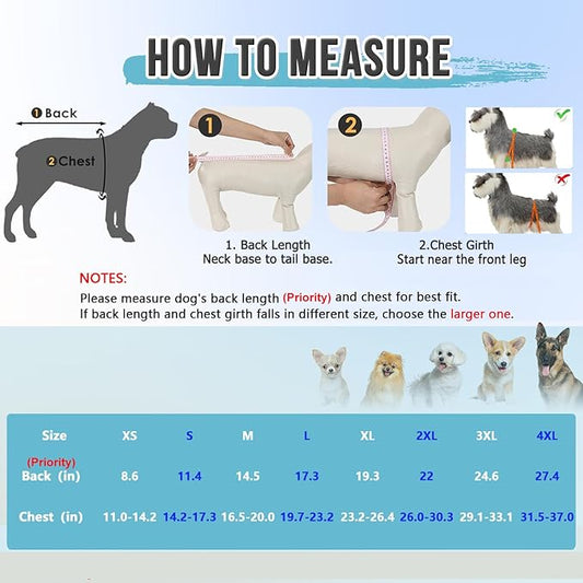 Lukovee Recovery Suit for Dogs, Zipper On Recovery Suit for Female Male Dog, Onesie Abdominal Wounds Cone E-Collar Alternative Prevent Licking Spay Recovery Suit (Medium, Purple Tie-dye)