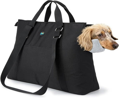 Ownpets Large Dog Purse Carrier, Carrier with Pockets for Medium Puppies for Travel Vet Shopping, Fits 18-20 lbs, Cat and Dog Tote Bag, Women's Hands-Free Pet Carrier Bag, (Black)