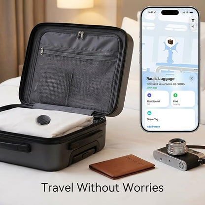 Mini GPS Tracker for Vehicles No Subscription (iOS Only) - 4 Pack | Car Tracker Tag with Audio, Hidden Tracking Device Work with Find My for Kids, Dogs, Key, Luggage