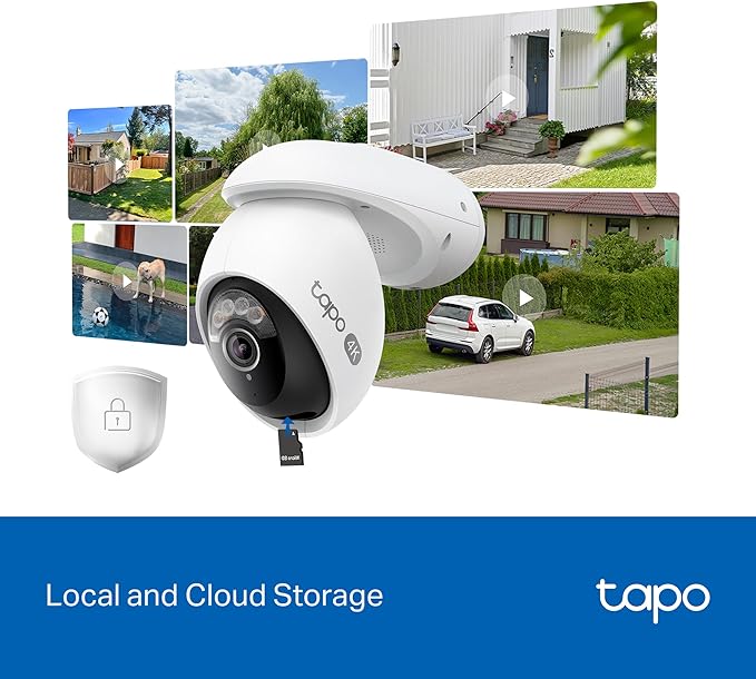 Tapo 4K 8MP Wired Pan/Tilt Outdoor Security Camera, Free Person/Vehicle Detect & 360° View, Color Night, Local AI, SD/Cloud Storage, Works w/Alexa & Google Assistant, 2.4 GHz WiFi C560WS