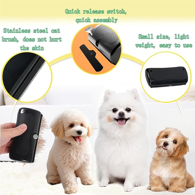 Deshedding Dog Brush, New Deshedding Brush for Dogs, Cats & Horses, Pet Hair Remover Comb for Shedding, for Matted & Loose Hair (Black)